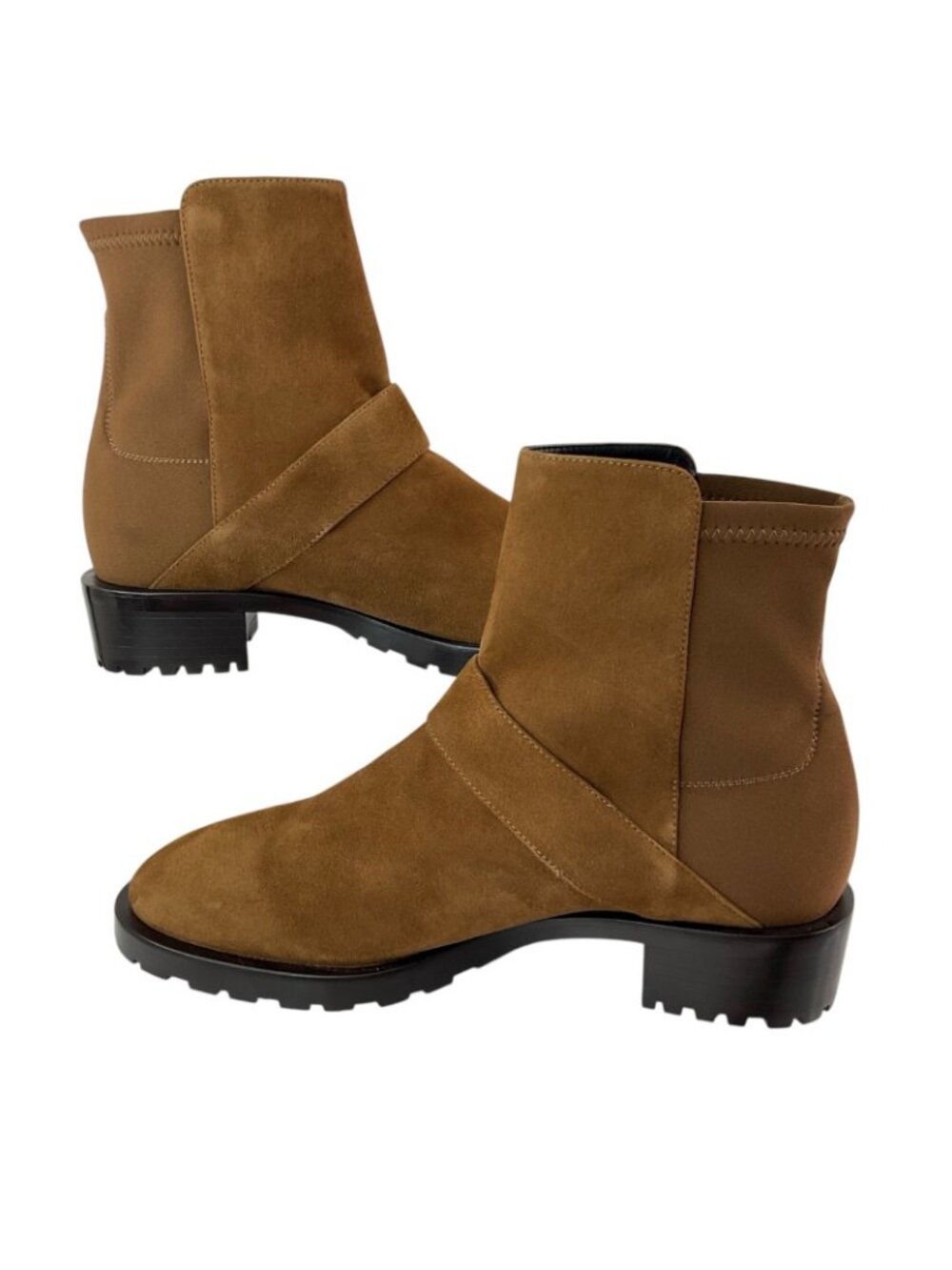 Stuart Weitzman Boots Women Sz 9 Coffee Luxering Suede & Microstretch New $595 - Picture 7 of 13